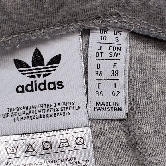 Adidas Drawstring Athletic Running Workout Track Pants Womens Size S Gray White - Picture 3 of 8